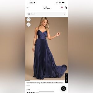 NWT lulus Navy Long Dress